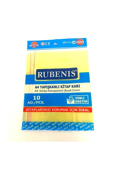 Rubenis A4 Yapışkanlı Buzlu Şeffaf Kitap Kabı 10'lu Farklı Renk Seçenekleriyle ürün görseli 1