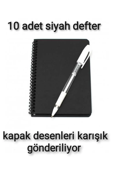 MEKAFİX 10'lu Siyah Defter Ve 10 Adet Beyaz Kalem ürün görseli 1