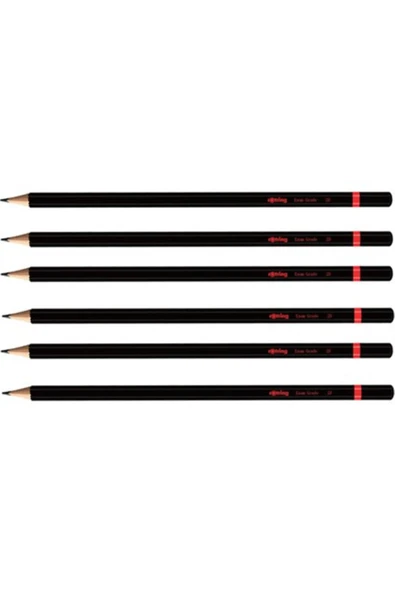 Rotring 2B Sınav Kalemi 6'lı Set Siyah 7.5 cm Uzunlukta 6 Adet ürün görseli 1