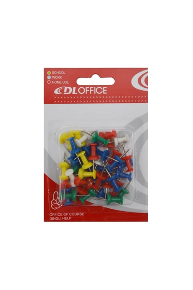 Linea Dloffıce Renkli Harita Çivisi 40 Lı Paket Dl2156 ürün görseli 1