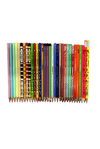 Stabilo (klasik,desenli,pastel) 2b Kurşun Kalem 12 Adet Karışık ürün görseli 1