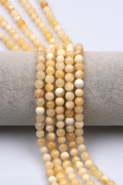 Aragonit Doğal Taş Dizi 6 mm Fasetli Küre Kesim - DZ-1108 ürün görseli 1