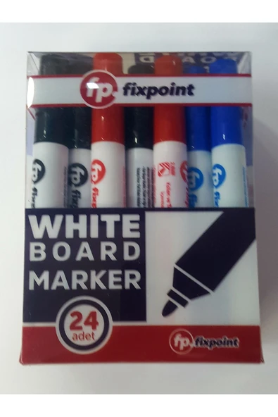 ÇİLEKHOMEAVM Fixpoint Beyaz Tahta Kalemi 24Lü Paket Karışık Kutu ürün görseli 1