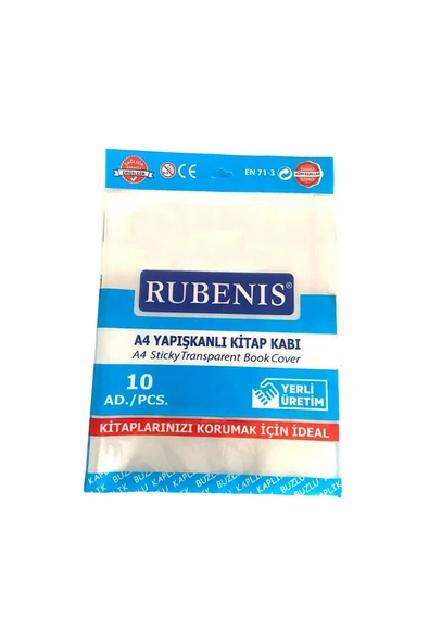 Rubenis A4 Yapışkanlı Buzlu Şeffaf Kitap Kabı 10'lu Farklı Renk Seçenekleriyle ürün görseli 1