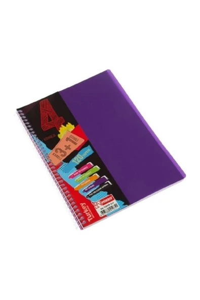 Mikro Ekonomik Spiralli 3+1 Ayraçlı Defter A4 120 Yaprak (36) ürün görseli 1