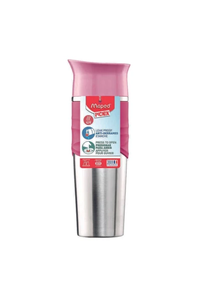 Maped Picnik 320ml Çelik Termoslu Matara Pembe 3154148719014 ürün görseli 1