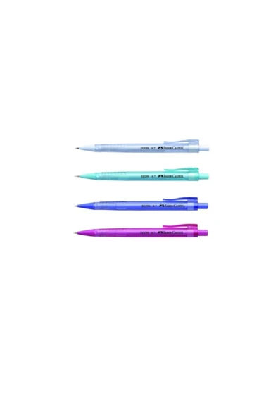 Faber Castell Faber Casell Econ 0.7 Uçlu Kalem Beyaz-mavi-mor-pembe 4'lü Set ürün görseli 1