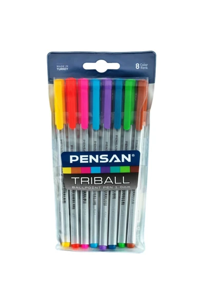 Pensan Triball 1.0 Tükenmez Kalem 8'li ürün görseli 1