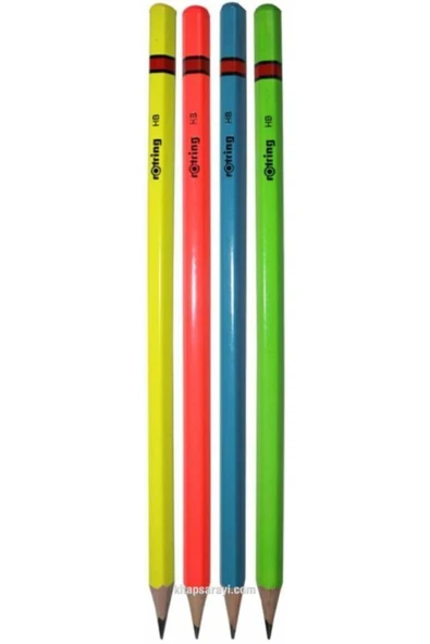 Rotring Kurşun Kalem Hb Neon Fosforlu 4 Adet - Siyah ürün görseli 1