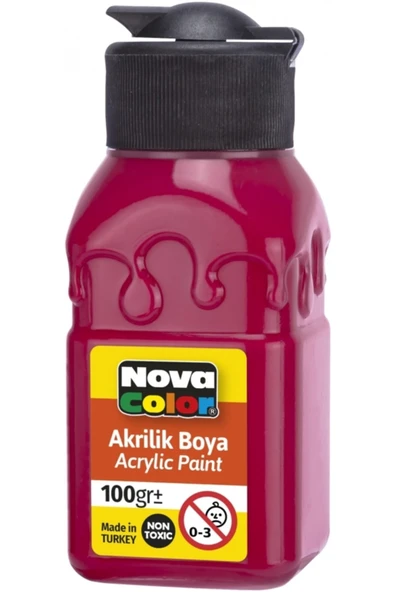 Nova Color Nc-2023 Akrilik Boya Şişe 100 Gr Ateş Kırmızısı ürün görseli 1