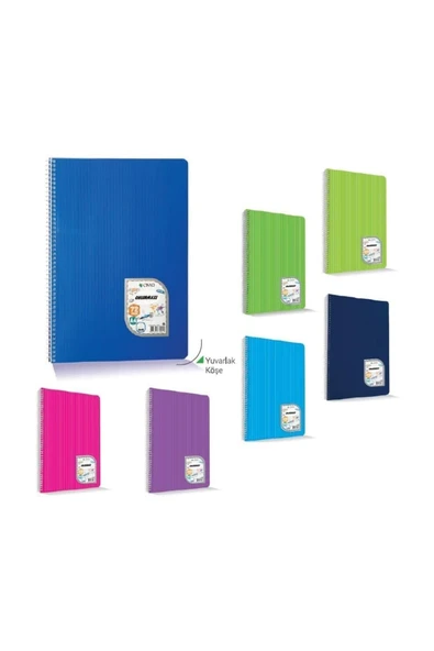 Uninote Colormaxi A4 Spiralli Plastik Kapak 96 Yaprak Kareli Defter 96/4 (12 Li Paket) ürün görseli 1