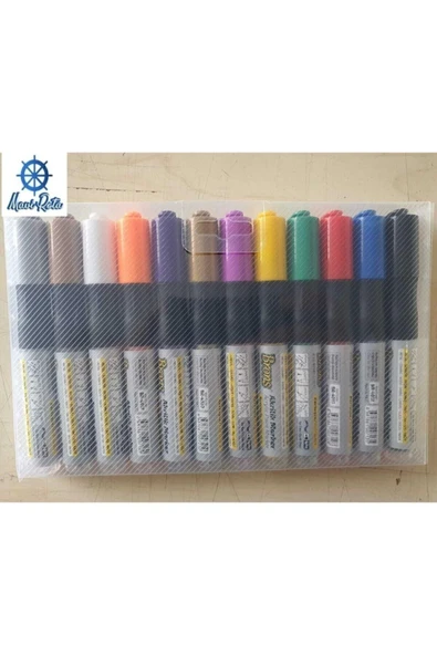 Brons AKRİLİK MARKER KALEM 12 Lİ - Resim 2
