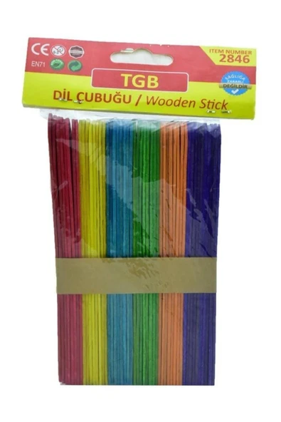 TGB Geniş Dil Çubuğu Renkli 50 Adet ürün görseli 1