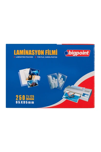 Bigpoint Laminasyon Filmi 65x95mm 125 Mikron 100'lü Kutu ürün görseli 1