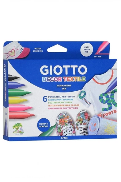 Giotto Decor Tekstil Boya Kalemi 6 Renk 494800 ürün görseli 1