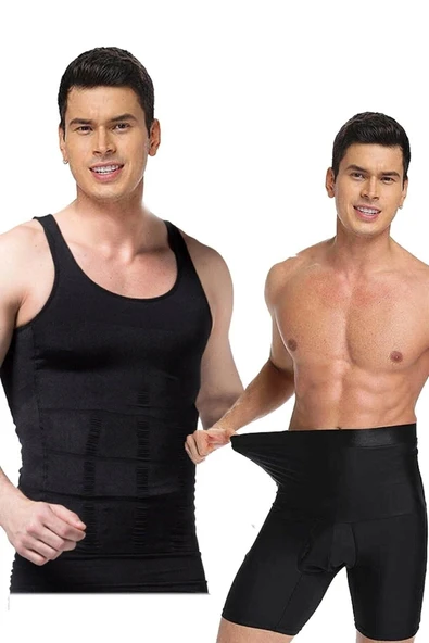 #Korse Karın Yan Basen Toparlayıcı Göğüs Sıkılaştıran İnceltici Kaymaz Doğal Kas Görünümü Sağlayan Erkek Atlet Boxer Kor ürün görseli 1