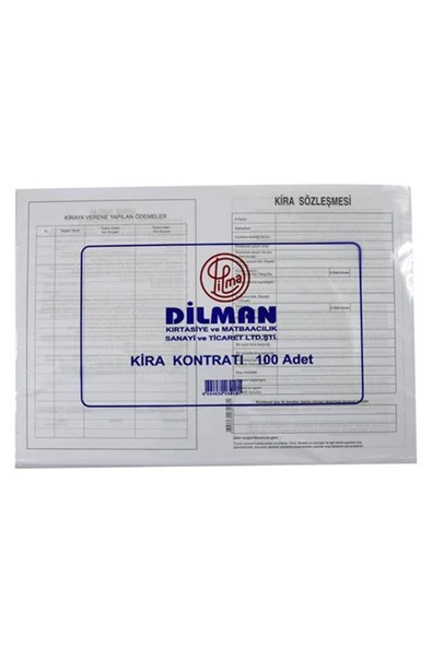 Dilman Marka: Dilman Kira Kontratı 100 Lü Kategori: Resmi & Ticari Evraklar ürün görseli 1