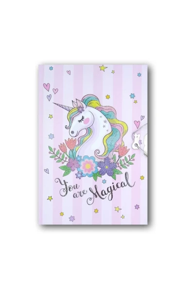 ÇINAR DEFTER Çınar Uni Note Kilitli Günlük & Hatıra Defteri Unicorn Magical ürün görseli 1
