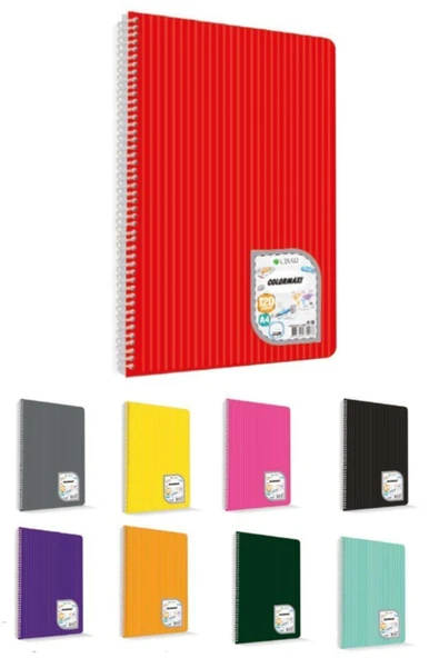 Uninote Uni Note A4 Colormaxi Spiralli Defter Plastik Kapak 60 Yaprak Çizgili 60/1 73013 (6 LI PAKET) T.d ürün görseli 1