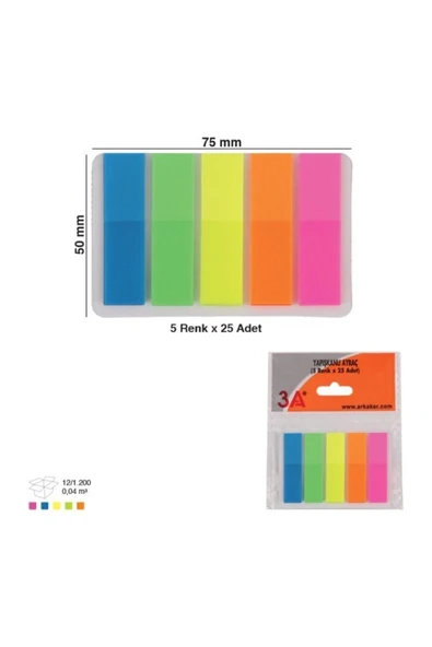 3A Post It, Renkli Yapışkanlı Not Kağıdı Index ürün görseli 1