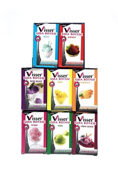 Visser Toz Gıda Boyası Seti 8'li G.b ürün görseli 1