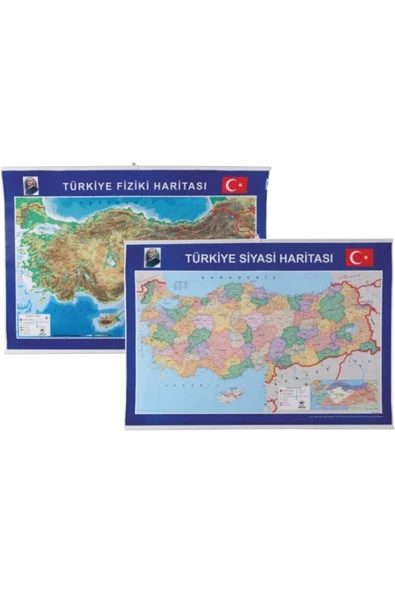 Gülpaş Harita Türkiye Fiziki Ve Siyasi 70x100 Cm (çift Taraflı Selefonlu 1 Adet) G-999 ürün görseli 1