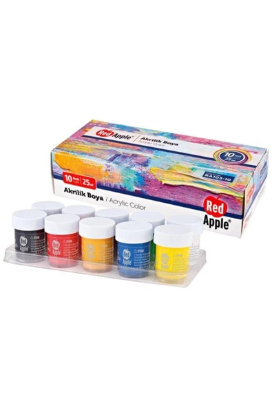 Red Apple Akrilik Boya 10 Renk X 25 Ml ürün görseli 1