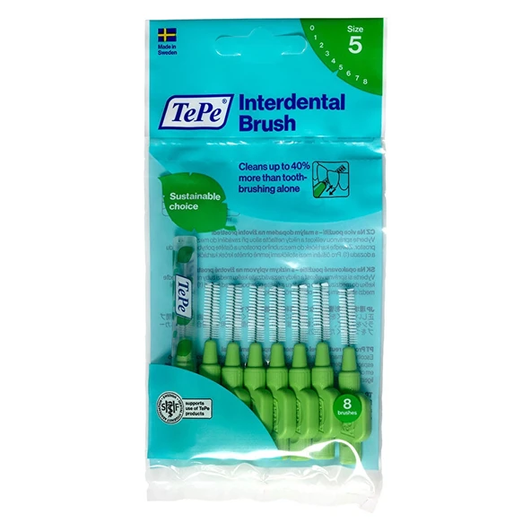 Tepe Arayüz Fırçası Original Yeşil 0,8 mm 8'li Paket ürün görseli 1