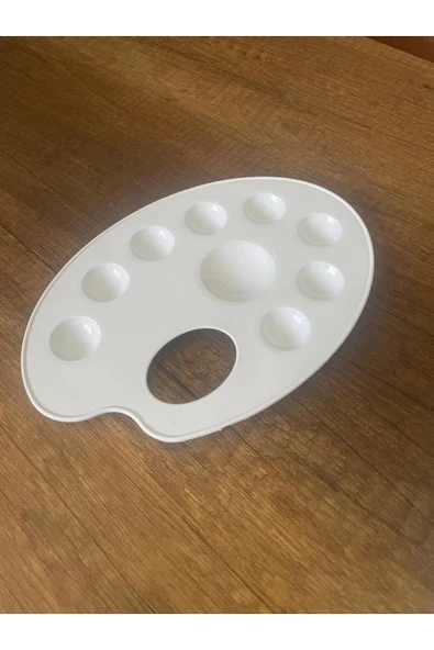 tuvval RESİM PALETİ beyaz 9 gözlü plastik palet ürün görseli 1
