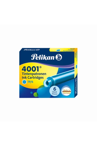 Pelikan 4001 6'lı Kısa Kartuş TP/6 Turkuaz ürün görseli 1