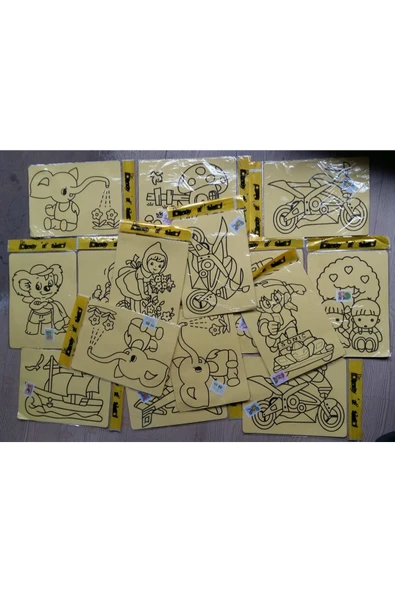 quilling Seti Kum Boyama 40 Adet Büyük Boy (A4) Kum Boyama Seti ürün görseli 1
