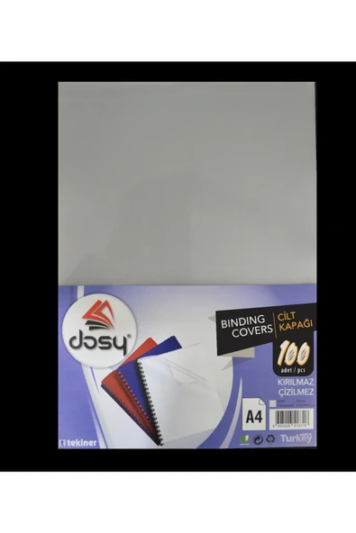 Dosy Cilt Kapağı A4 160 Micron 100 Lü Paket Şeffaf ürün görseli 1