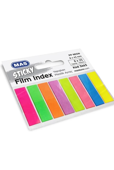 Mas Film Indeks 8x45 PP Dörtgen 25 S-8 Renk 3663--30 LU ürün görseli 1
