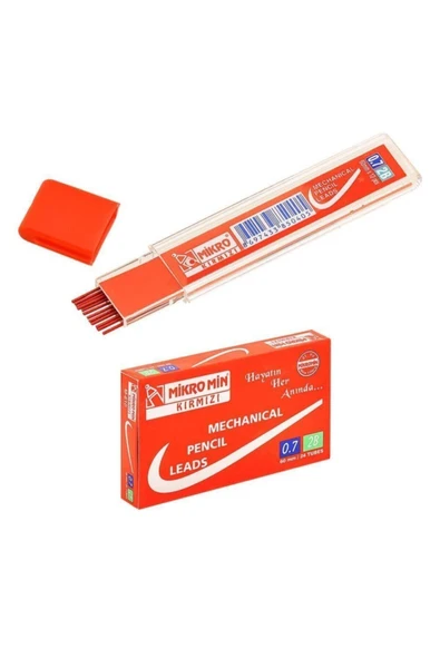 Mikro Min Kırmızı 0,7 Mm Versatil Kalem Ucu 60 Mm 24 Lü (1 Paket 24 Tüp) ürün görseli 1
