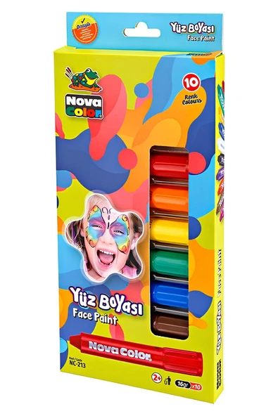 Nova Color Yüz Boyası Tüm Renkler (10 Kalem) ürün görseli 1