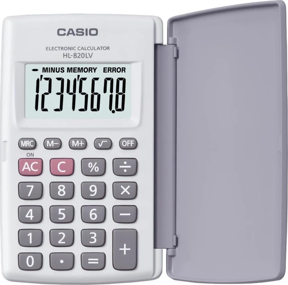 CASIO HESAP MAKINESI CEP TIPI HL-820LV-WE (8 HANE) ürün görseli 1
