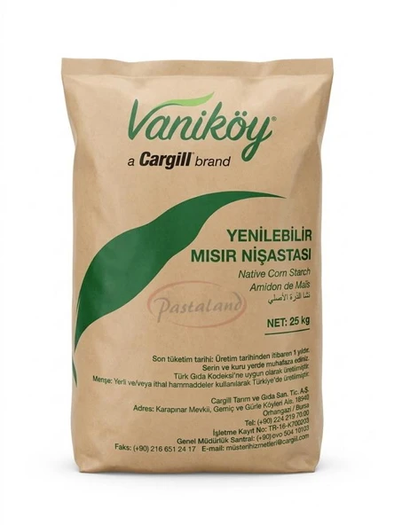 Vaniköy (Cargill) Yenilebilir Mısır Nişastası – 25 KG ürün görseli 1