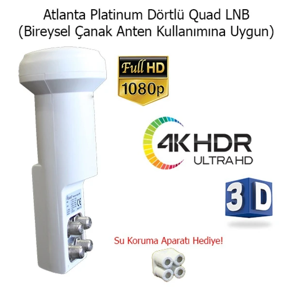 Atlanta Platinum Quad Dörtlü Dört Çıkışlı LNB (Full HD/4K) ürün görseli 1