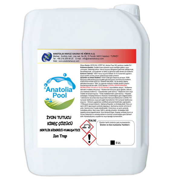 Anatolia Pool İyon Tutucu / Kireç Çözücü / Sertlik Giderici 5 Lt (Ion Trap) ürün görseli 1