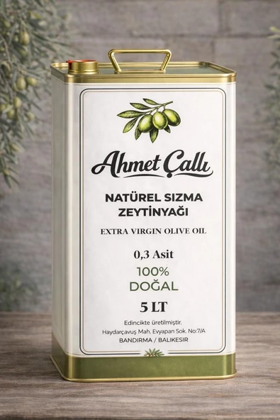 Ahmet Çallı 5 Litre Naturel Sızma Zeytinyağı ürün görseli 1