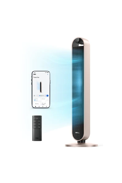 DREO Pilot Max S714S Akıllı Sessiz Kule Tipi Vantilatör WiFi Kumandalı 120 Derece Salınımlı Siyah ürün görseli 1