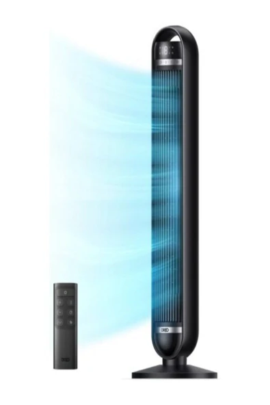 DREO Nomad TF414 Sessiz Kule Tipi Vantilatör WiFi Kumandalı 90° Salınımlı Siyah ürün görseli 1