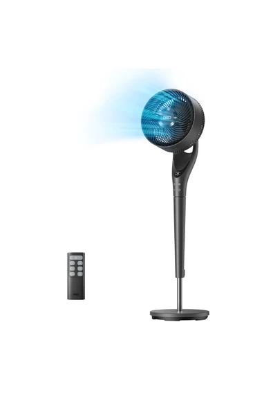 DREO Turbopoly Fan 154 Sessiz Hava Sirkülatörü Uzaktan Kumandalı Siyah ürün görseli 1