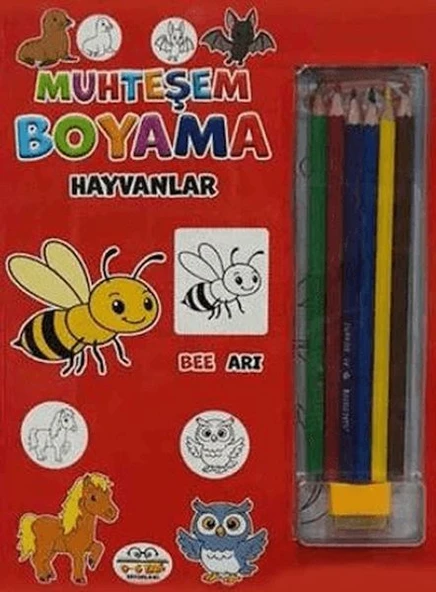 Muhteşem Boyama - Hayvanlar + 6lı Boya Kalemi ürün görseli 1