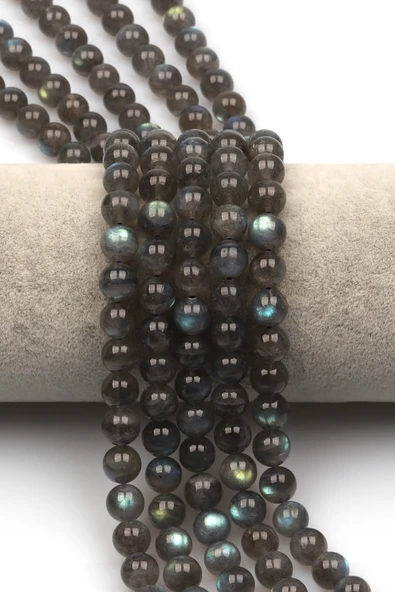 Labradorit (AAA Kalite) Doğal Taş Dizi 8 mm Küre Kesim - DZ-1110 ürün görseli 1