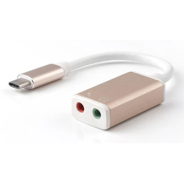 Type C To 3.5mm Cevirici Ses Kartı Kulaklık Aux Mikrofon Çevirici ürün görseli 1