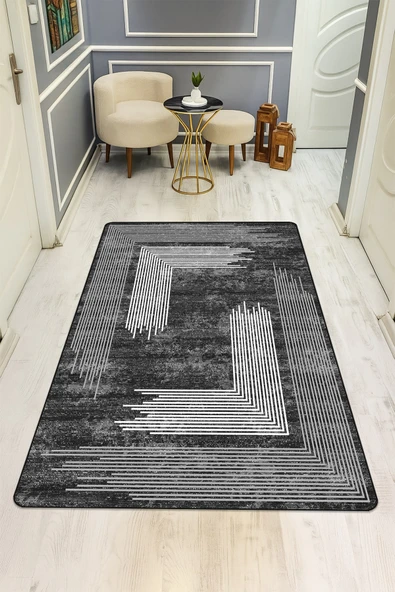 Modern Dijital Baskı Kaymaz Taban Halı H1140 RENKLİ 160 X 230 ürün görseli 1