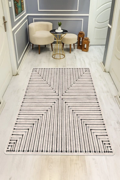 Modern Dijital Baskı Kaymaz Taban Halı H1139 RENKLİ 100 X 200 ürün görseli 1