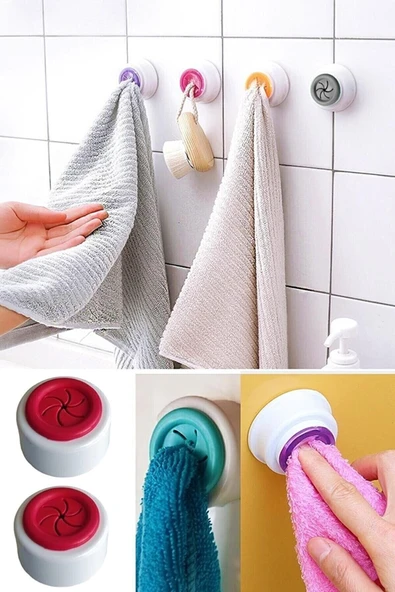2 Adet Pratik Havlu Tutucu Havlu Askısı Banyo Havlu Askısı Mutfak Havluluğu Bordo ürün görseli 1