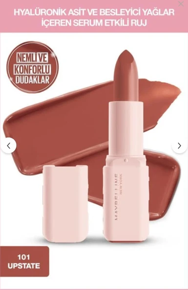 Maybelline New York Serum Etkili Hyalüronik Asit ve Besleyici Yağ İçeren Ruj - 101 Upstate ürün görseli 1
